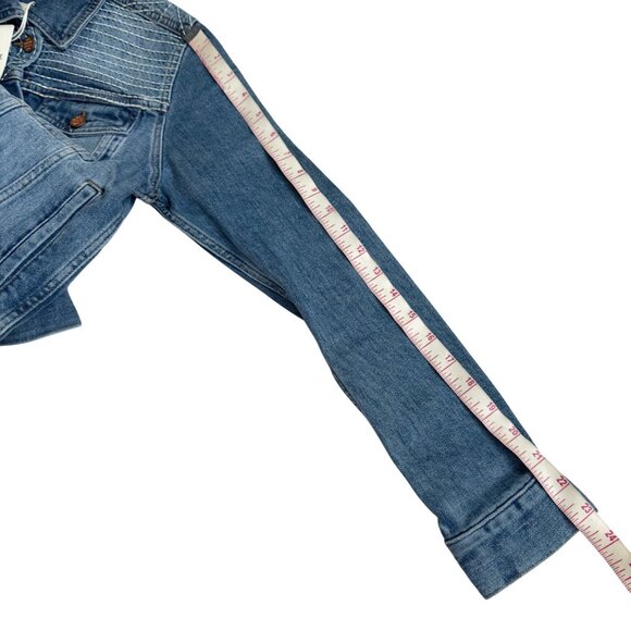 Marine Layer Eileen Embroidered Denim Jacket X-Small Light Wash Copper women new - Picture 10 of 15